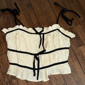 Elegant Cream and Black Women's Blouse